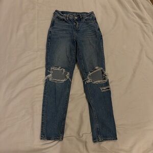 American Eagle Outfitters Ripped Blue Boyfriend Jeans